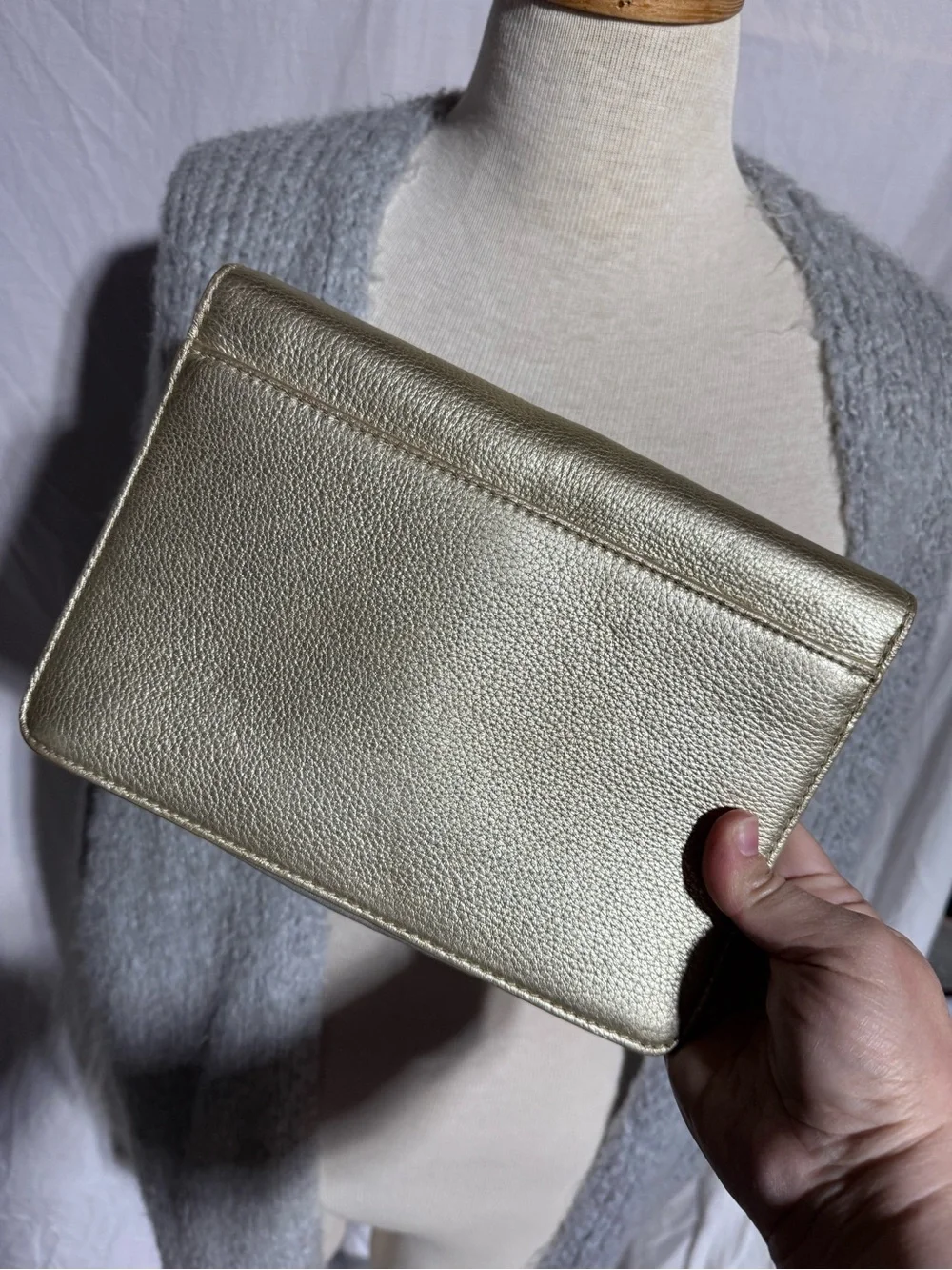 Tory Burch gold clutch bag